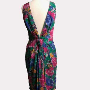 Beautiful Vintage Gillian Floral Silk Dress